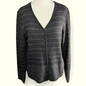 Preview‎ International Wool and Cotton Blend Button-up Cardigan